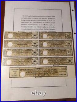 Germany 1928 Berlin Landesrentenbrief 1000 Goldmark Coupons NOT CANCELLED Bond