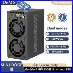 Goldshell Mini Doge II Doge Coin/LTC Miner Dual Mode 700M or 550M without PSU