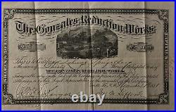 Gonzales Reduction Works Mining Stock Certificate, Santa Fe, New Mexico, 1881