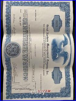 Great Northern Management Company Stock Certificate