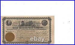 Great Western Gold Company Of California. 1903 Common Stock Certificate