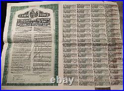 Greece 1924 Greek Government Refugee $ 1000 Dollars Coupons Gold Bond Loan Stock