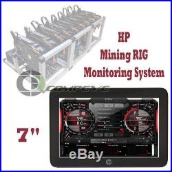 HP 7 inch USB Powered Mobile Display Mining RIG Monitoring System Plug and Play