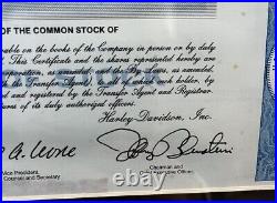 Harley-Davidson Inc. Specimen Rare Original Stock Certificate Sept 30 2002