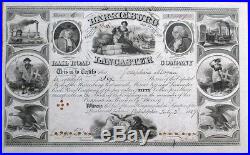 Harrisburg Portsmouth Mount Joy & Lancaster 1857 Railroad Stock Certificate PA