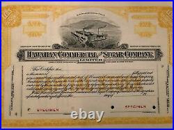 Hawaiian Commercial And Sugar Company Limited Specimen Stock Certificate Scarce