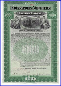 INDIANA 1902 Indianapolis Northern Traction Company Bond Stock Certificate ABN