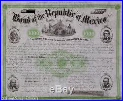 INSANELY RARE SUPER HISTORIC MEXICO 4 PRESIDENTS BOND! ONCE-IN-A-LIFETIME OPPTY