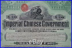 Imperial Chinese Government Bond for 20 pounds
