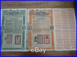 Imperial Chinese Government, Tientsin-Pukow Railway for 100 Pound 1908 & 1911