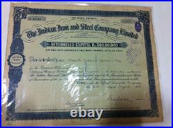 Indian Iron Steel Co Ltd Calcutta Stock Share Certificate Design Border 1937