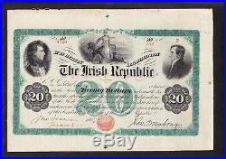 Ireland / Irish Republic $20- Fenian Loan 1867 Signed By John O'mahony