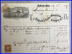 Is 1869 Detroit & Lake Superior Copper Co Invoice Quincy Mining Hancock Michigan
