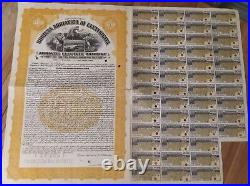 Italy 1927 Kingdom Adriatic Electric $ 500 Dollars Gold OR Coupons SPECIMEN Bond