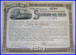 John Archibold & William Rockefeller Signed Standard Oil Trust Stock Certificate