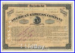 James C. Fargo American Express Company Stock Certificate