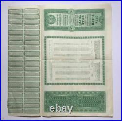 Japan Government 1912 Tokyo City 500 Franc Bond Loan Uncancelled With Coupons