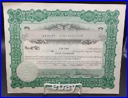 John Ford ORIGINAL STOCK CERTIFICATE FOR TEN SHARES THE ARGOSY CORPORATION 1939