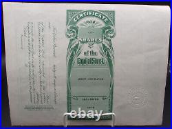 John Ford ORIGINAL STOCK CERTIFICATE FOR TEN SHARES THE ARGOSY CORPORATION 1939