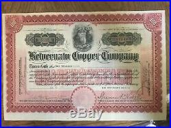 Keweenaw Copper Company of Michigan Stock Certificate 1914 Mining Lake Superior
