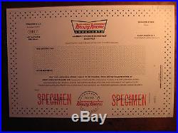 Krispy Kreme SPECIMEN Stock Certificate(Bought Out)No More KKD Donut Collectable