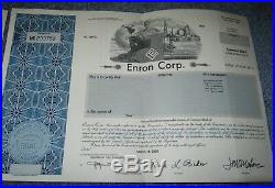 L@@k Lot Of 2 Enron And Worldcom Stock Certificates Mint Condition Folded Sender