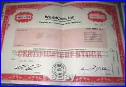 L@@k Lot Of 2 Enron And Worldcom Stock Certificates Mint Condition Folded Sender