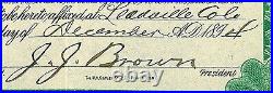 LEADVILLE COLORADO James Joseph Brown signature REX GOLD MINING CO stock 1896