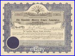 Lawndale Masonic Temple Chicago IL stock certificate