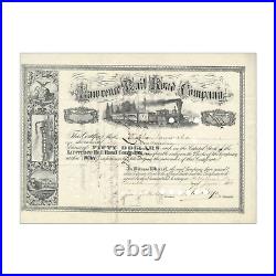 Lawrence Rail Road Company Stock Certificate // 100 Shares // 1885