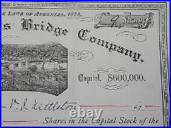 Little Rock, AR 1924 The Baring Cross Bridge Stock Certificate #432
