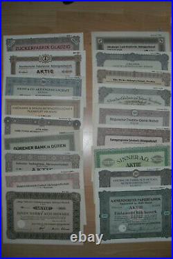 Lot 100 verschiedene Deutsche Aktien vor 1949