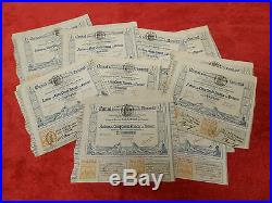 Lot Of 10 Canal Interocéanique De Panama 1880 Blue Bond Certificate De Lesseps