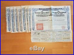 Lot Of 8 Chinese Bonds 8% 1922 Gbp20 Uncancelled