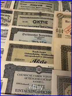 Lot/Sammlung 50 St. Historische Wertpapiere Deutsche Aktien -siehe Bilder-