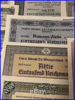 Lot/Sammlung 50 St. Historische Wertpapiere Deutsche Aktien -siehe Bilder-