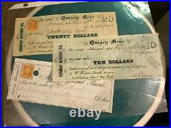 Lot of 3 Quincy Mining Paper Items 1800s