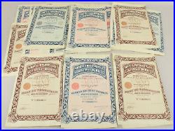 Lot of 30 Antique Paris France French Stock Certificates Shale & Derivatives Co