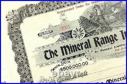 Lot of 38 Mineral Range Iron Mining Co Unissued Stock Certificate Ontario Q609