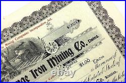 Lot of 38 Mineral Range Iron Mining Co Unissued Stock Certificate Ontario Q609