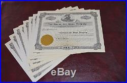 Lot of 4 Fenton Art Glass Company Blank Stock Certificates #256-259 From Factory