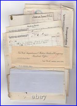 Lot of 400+ Misc. Documents and Delaware, Lackawanna Western RR Checks 1886