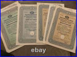 Lot of 6 German WWII War Bond Nazi Hypotheken-Pfandbrief Reichsmark 1939-1942