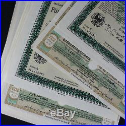 Lot of 92 1922 German Bonds Uncut Sheets of 13 Coupons 5000 Mark Berlin History