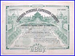 Louisiana Purchase Exposition Worlds Fair Stock Cert 1904