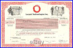 Lucent Technologies Inc. 1996 New York old stock certificate share