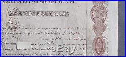 MEXICO 1843 BLACK EAGLE 10,000 PESO BOND AGUILA NEGRA with (!) COUPONS
