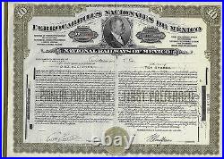 MEXICO 1940 National Railways of Mexico Bond Stock Certificate Ferrocarriles ABN