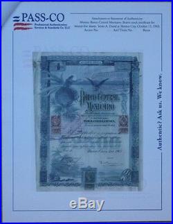 MEXICO $2,500 PESOS BANCO CENTRAL MEXICANO 1903 MEXICAN BOND aka BLUEBERRY