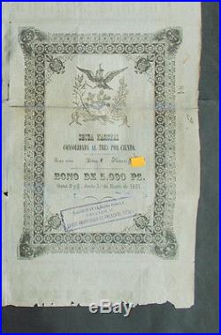 Mexico $5000- Bonos Del Fondo 1853 Full Coupon Sheet